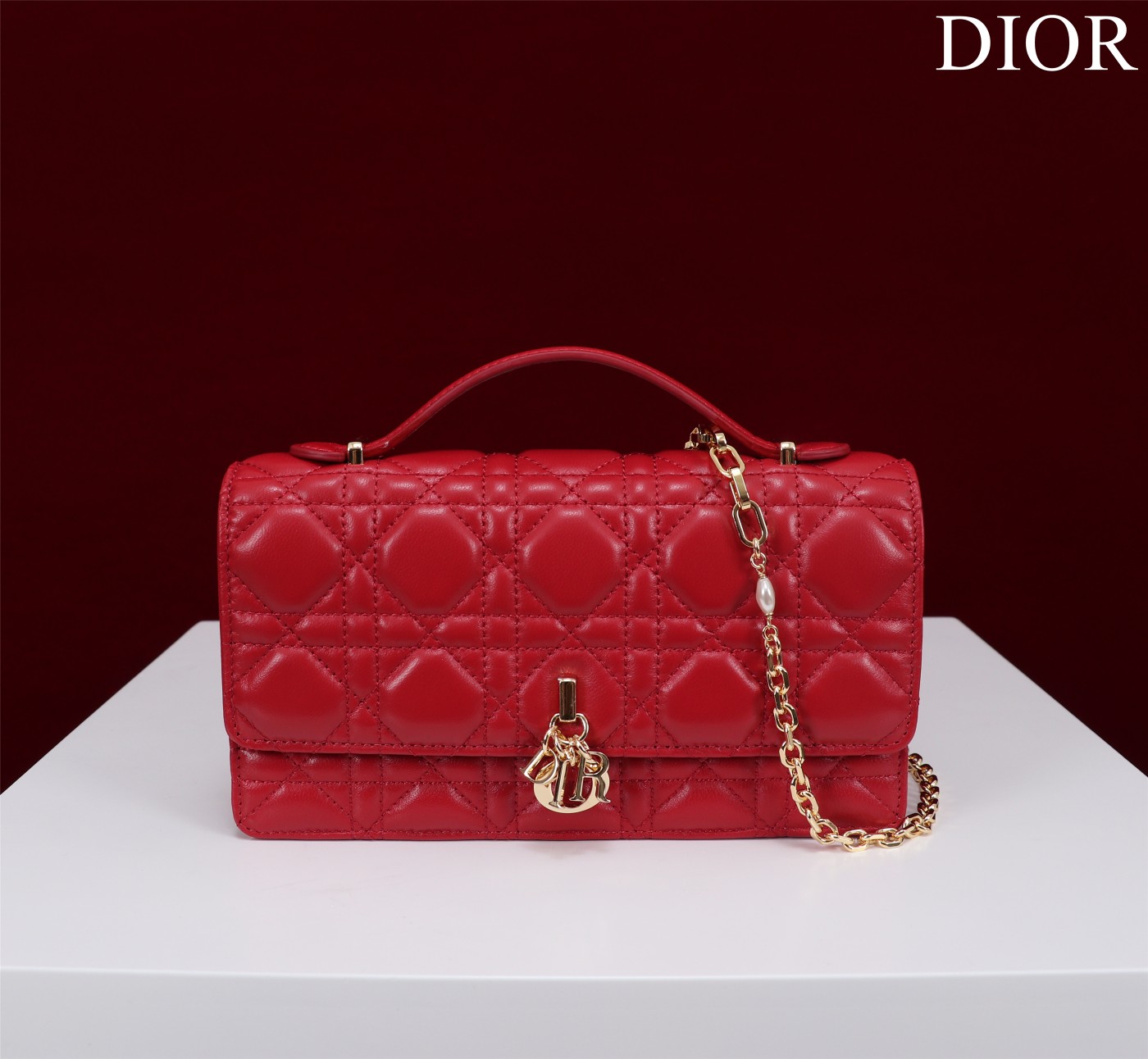 My Dior Mini Bag Red Cannage Lambskin